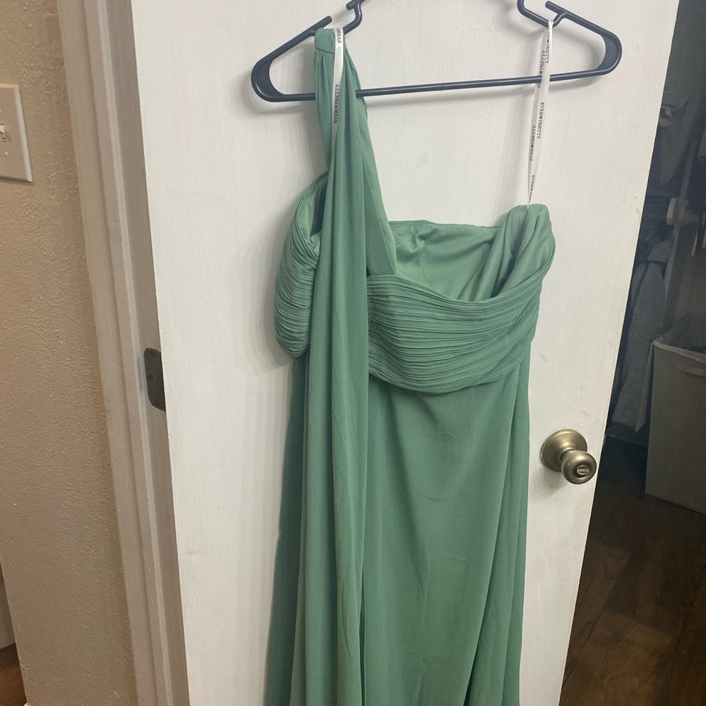 Green floor length dress